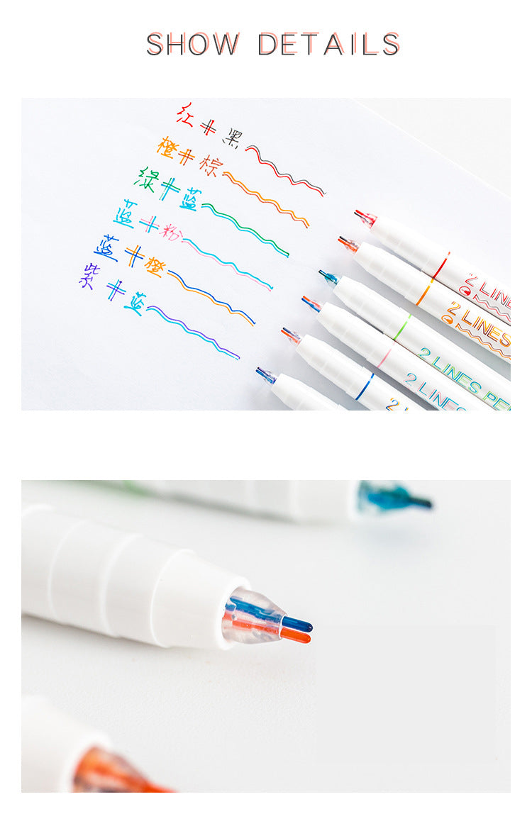 Creative Double Line Gel Pen